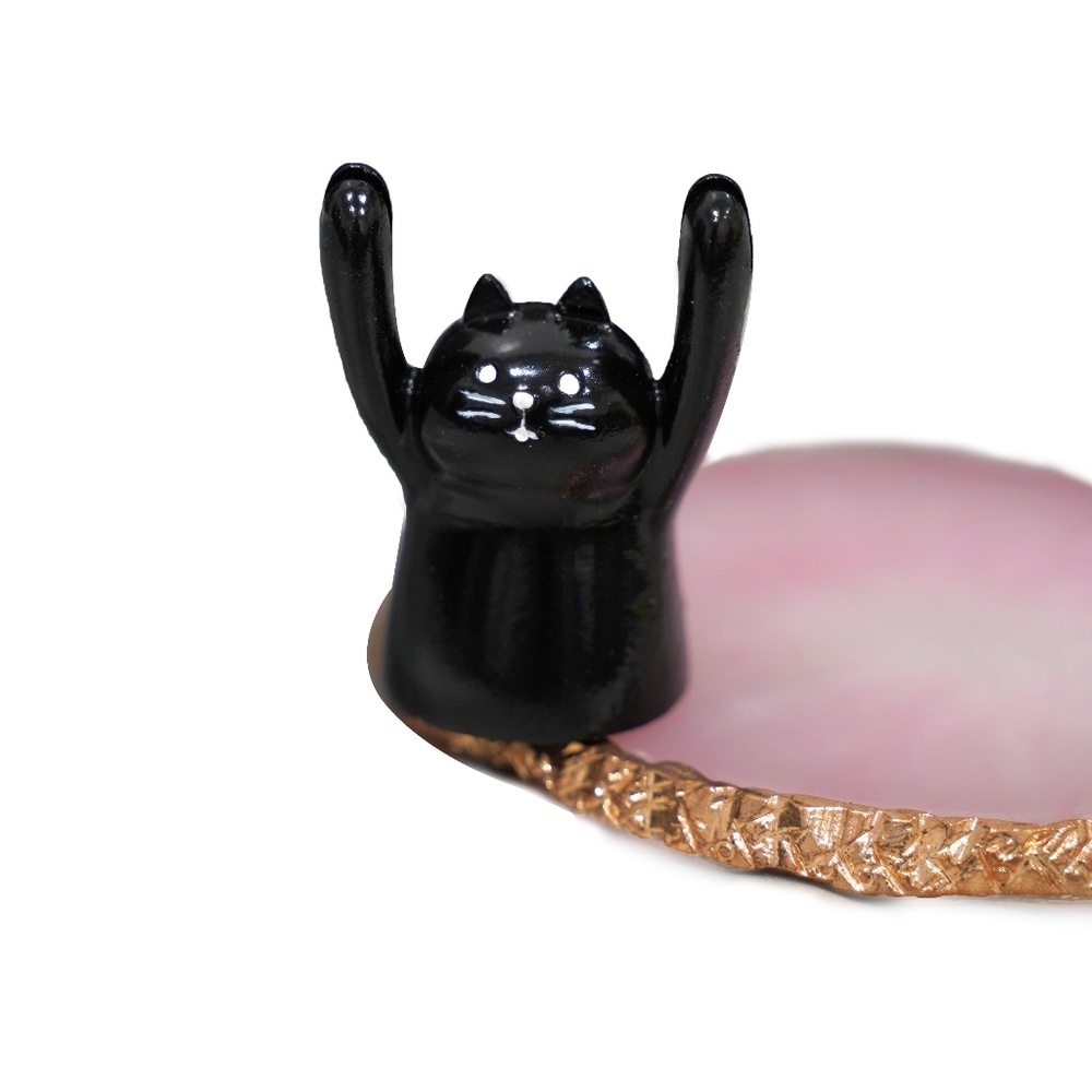 Cat Wood Place Card Holder Figurine